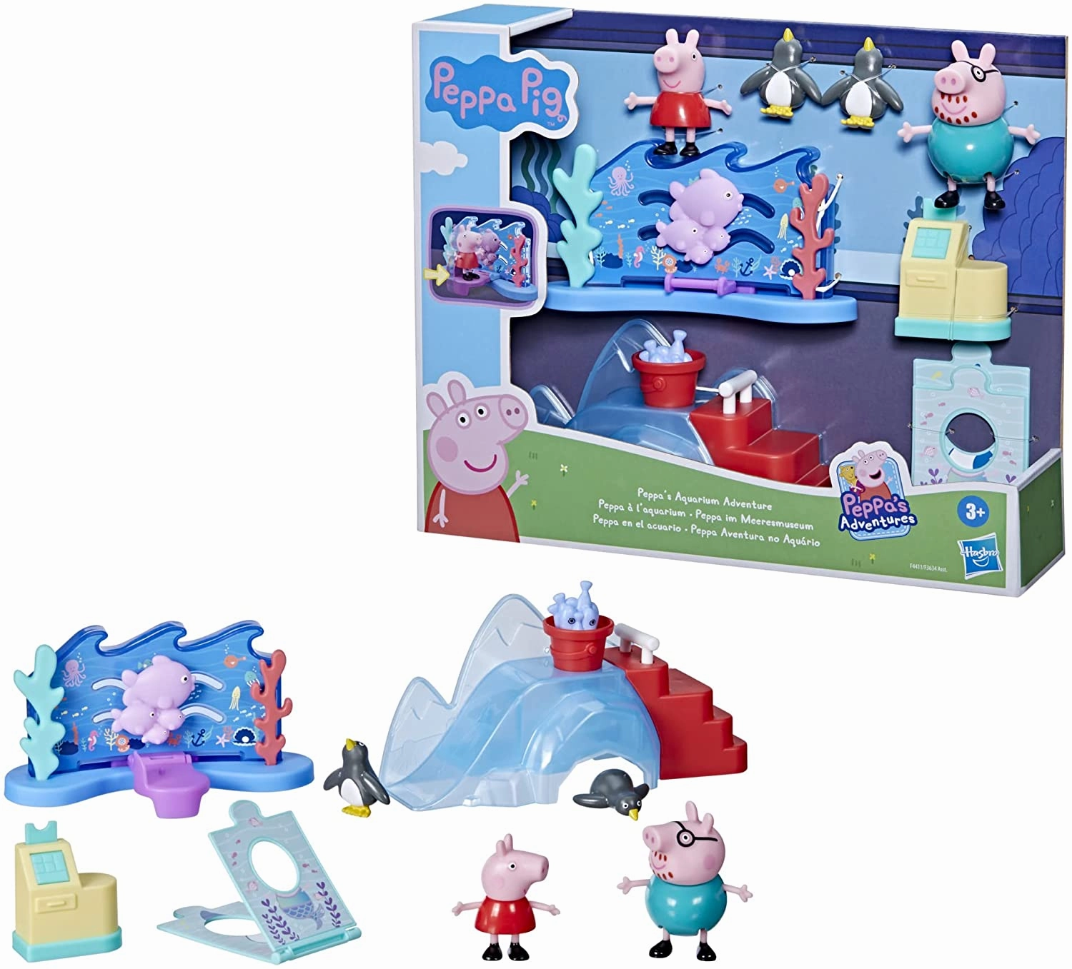 Peppa Pig Toys Peppa Pig F44115X0 Hasbro Aquarium Peppy, Preschool Playset, Includes 4 Action F