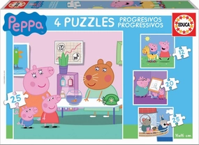 Peppa Pig Toys Peppa Pig Progressive Puzzle Set - 12, 20, 25 Pieces for Ages 3  (Educa Borrs 16817)