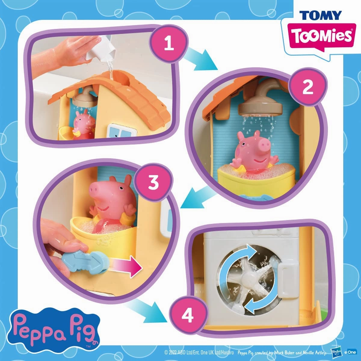 Peppa Pig Toys TOMY Toomies E73415 Peppas House Bath Playset Peppa Pig Toy Window Sprinklers &