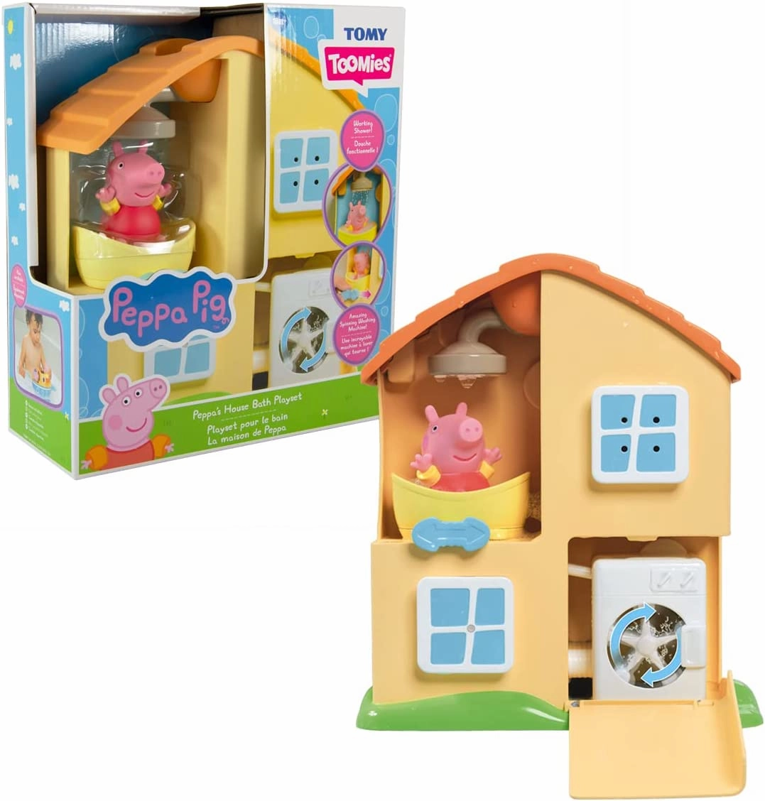 Peppa Pig Toys TOMY Toomies E73415 Peppas House Bath Playset Peppa Pig Toy Window Sprinklers &