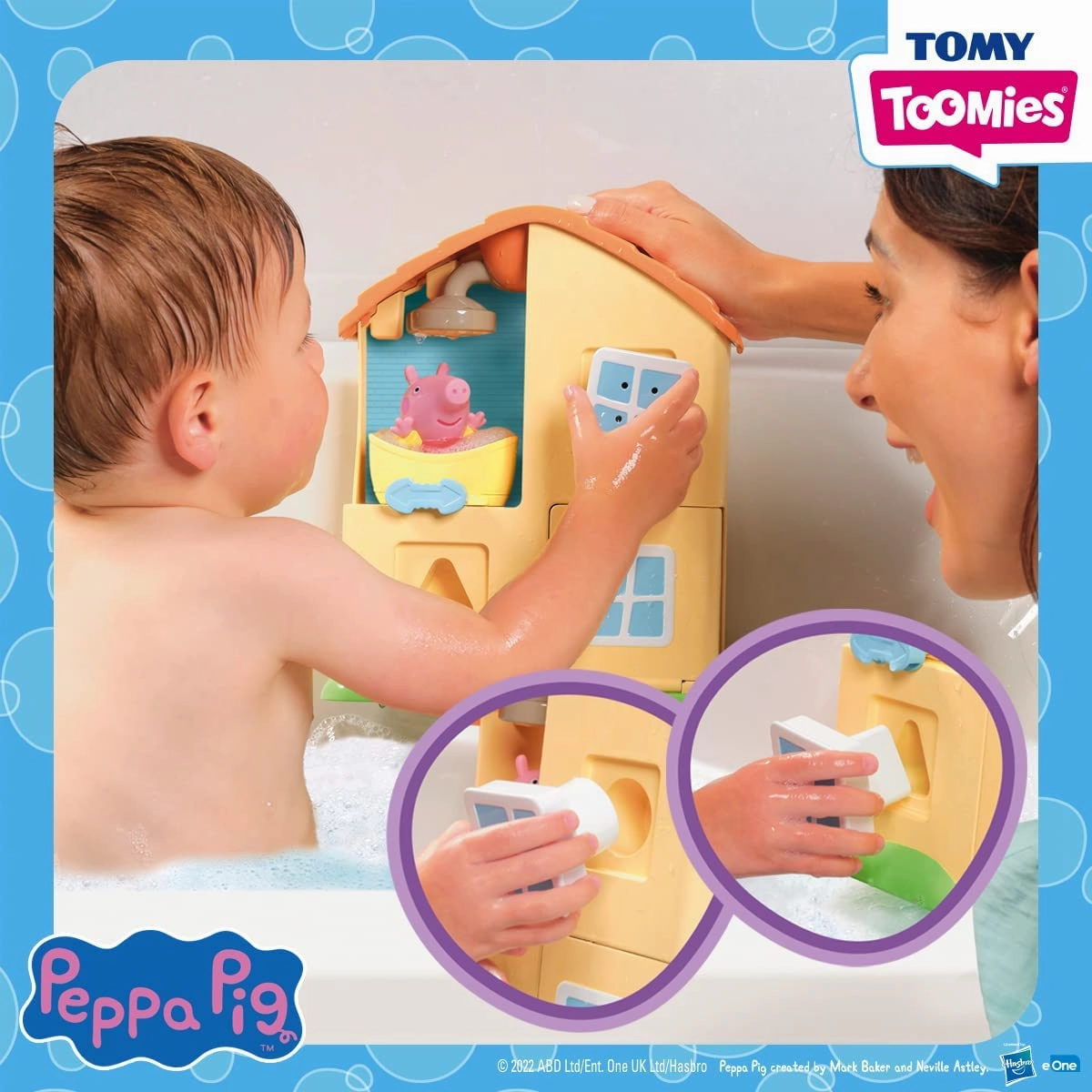 Peppa Pig Toys TOMY Toomies E73415 Peppas House Bath Playset Peppa Pig Toy Window Sprinklers &