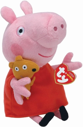 Peppa Pig Toys Ty UK Peppa Pig Beanie - Soft Plush Toy for Ages 3  (46128)