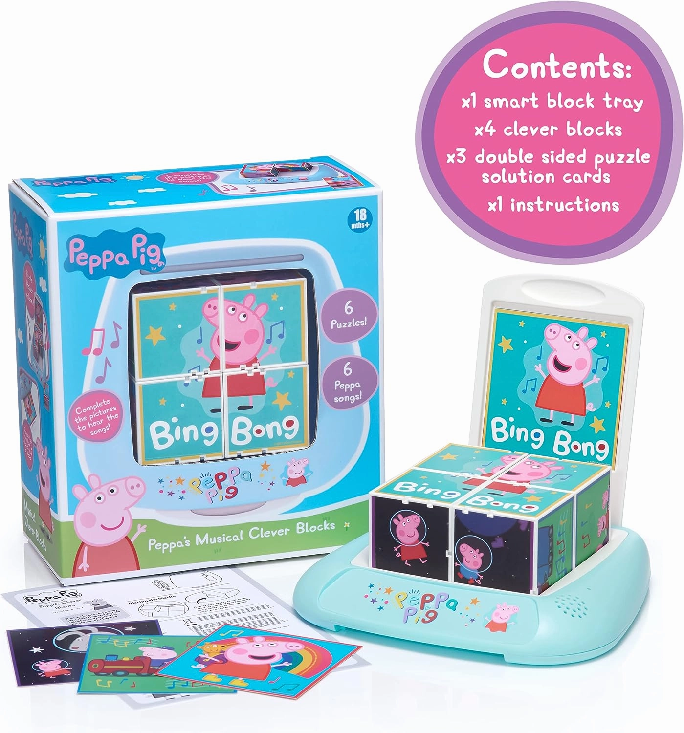 Peppa Pig Toys WOW! STUFF Peppa Pig Musical Puzzle Blocks | Pre-School Learning Toy That Plays