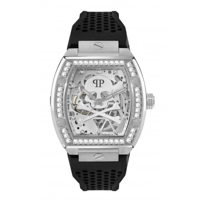 Philipp Plein Montre Squelette Noire Haute Conique pour Homme PWBAA1323