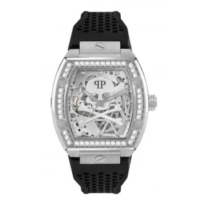 Philipp Plein Montre Squelette Noire Haute Conique pour Homme PWBAA1323