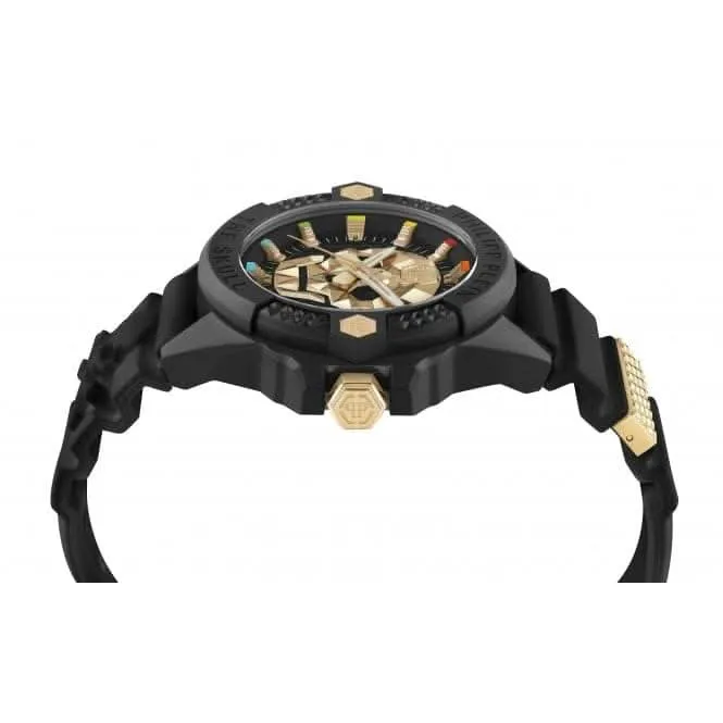 Philipp Plein Gents High-Conic La Montre Écocéramique Noire à Crâne PWUBA0223