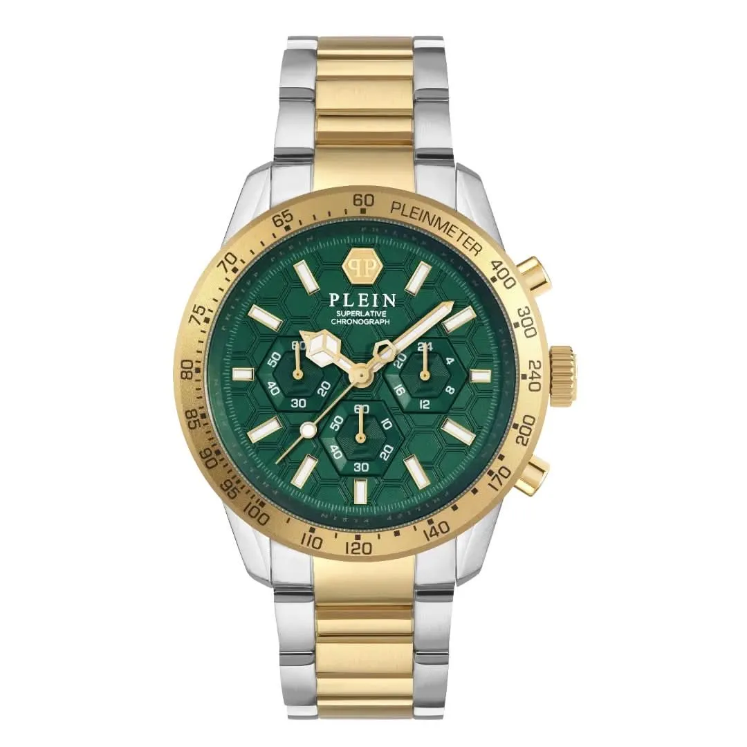 Philipp Plein Gents Hyper-Sport Pleinmeter Montre Argent Or PWPYA0524