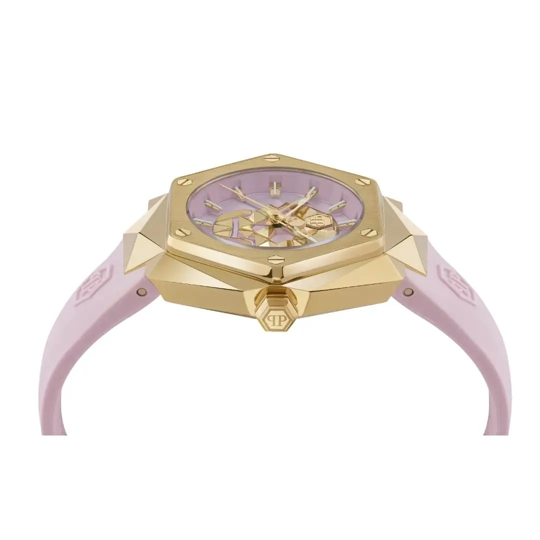 Philipp Plein Montre Femme High-Conic $Kull Spikes Rose PWADA0124