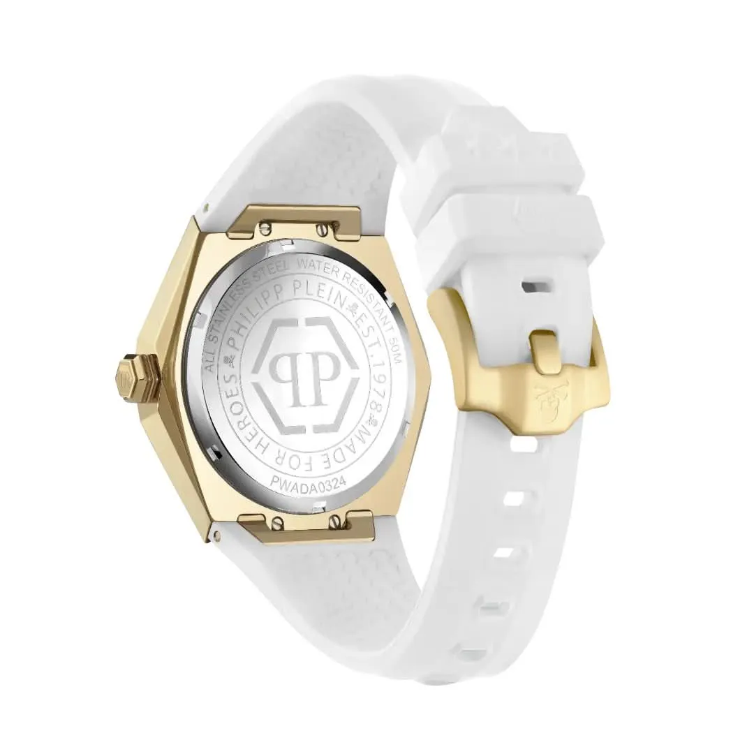 Montre Philipp Plein Ladies High-Conic $Kull Spikes Blanc PWADA0324