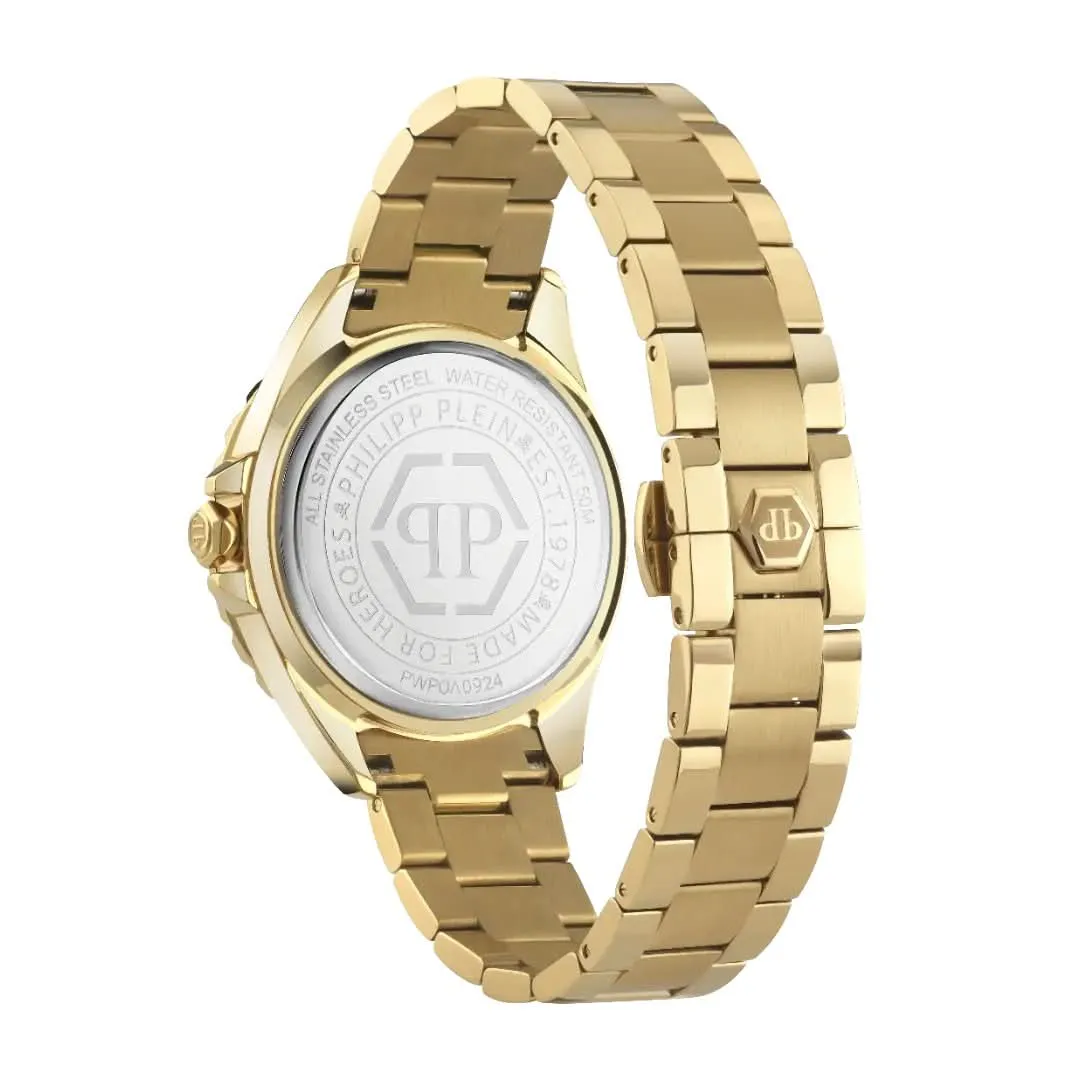 Philipp Plein Ladies Rock Couture Plein Heaven Montre en Or PWPOA0924
