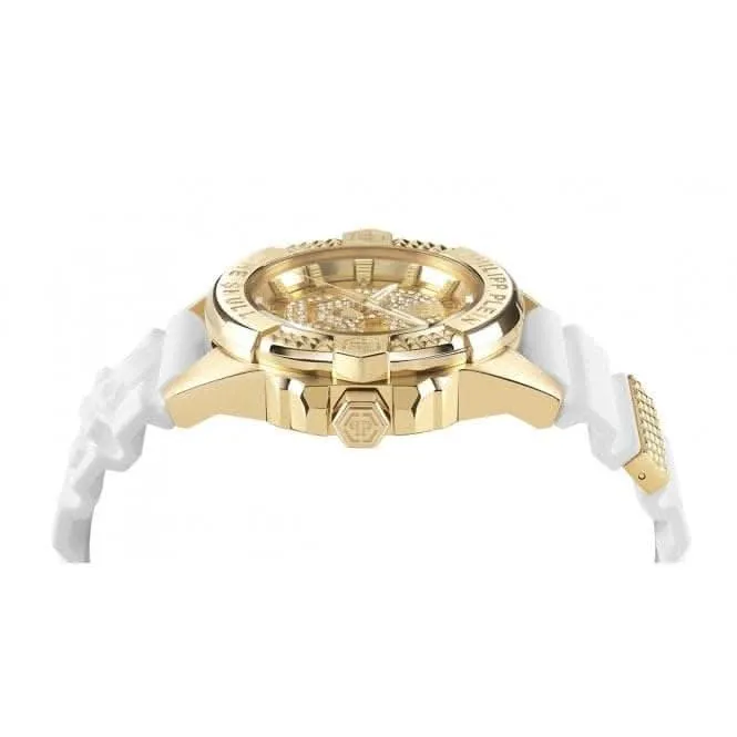 Philipp Plein Unisexe Montre Blanche Haute-Conique The $Kull PWAAA1221
