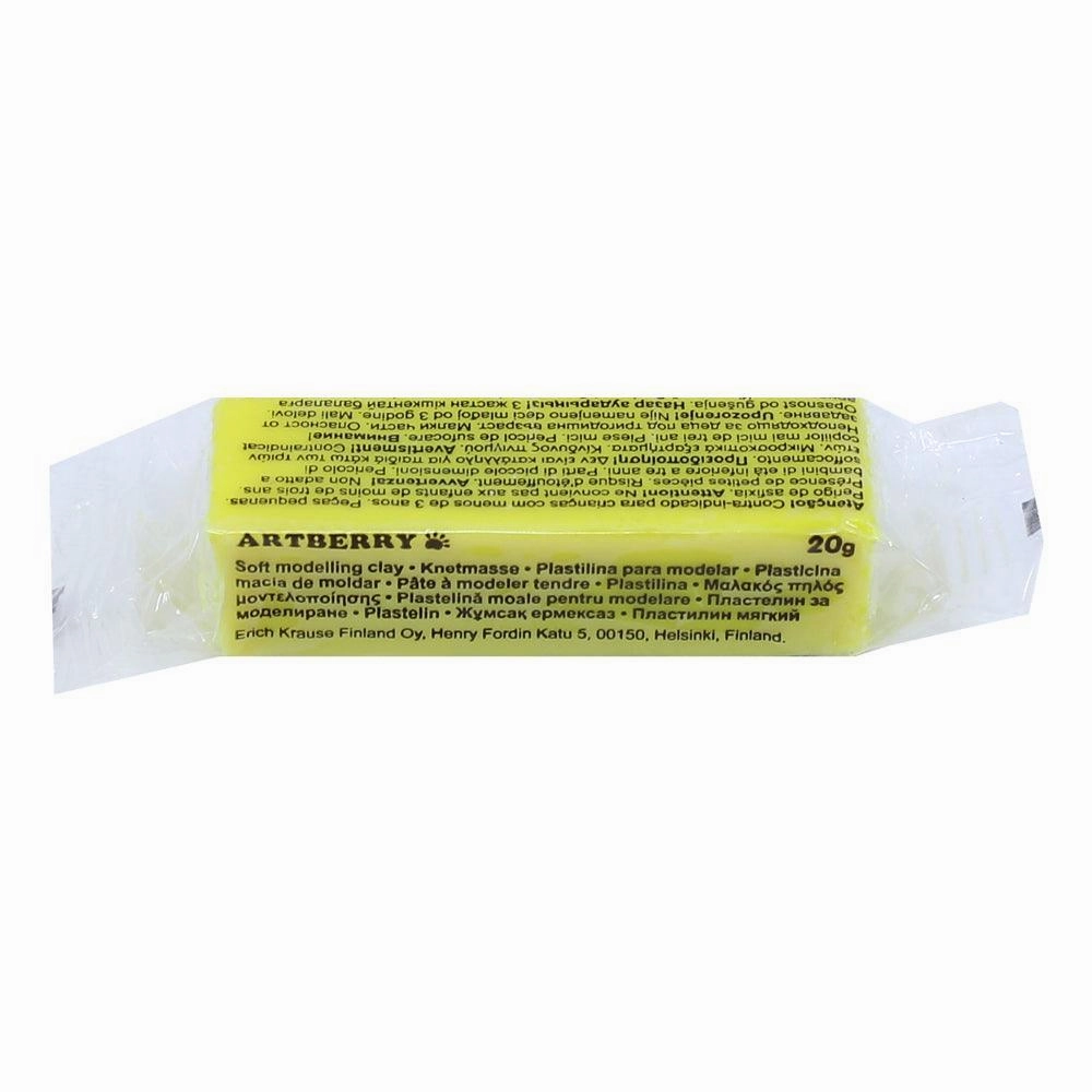 Plasticine Artberry 20g Yellow, individual package