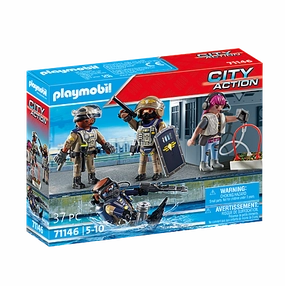 Playmobil Toys City Action - Tactical Unit Figure Set 71146