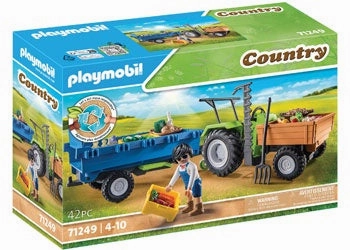 Playmobil Toys Country- Harvester Tractor with Trailer 71249