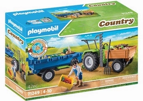 Playmobil Toys Country- Harvester Tractor with Trailer 71249
