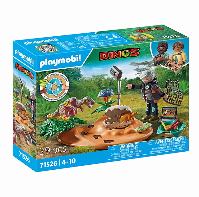 Playmobil Toys Dinos - Stegosaurus Nest with Egg Thief 71526