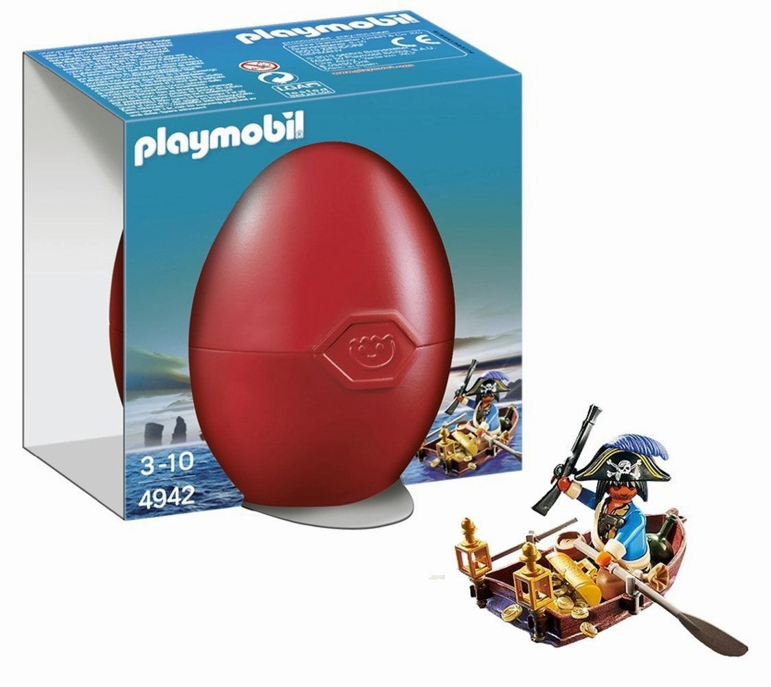Playmobil Toys Pirates - Pirate with Rowboat in Egg Case 4942