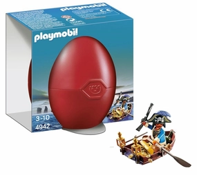 Playmobil Toys Pirates - Pirate with Rowboat in Egg Case 4942