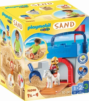 Playmobil Toys Playmobil 1.2.3 SAND 70340 Knight's Castle Sand Bucket for Children Ages 3 