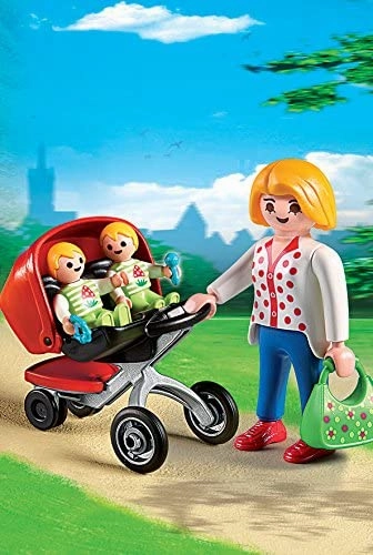 Playmobil Toys Playmobil 5573 City Life Mother with Twin Stroller