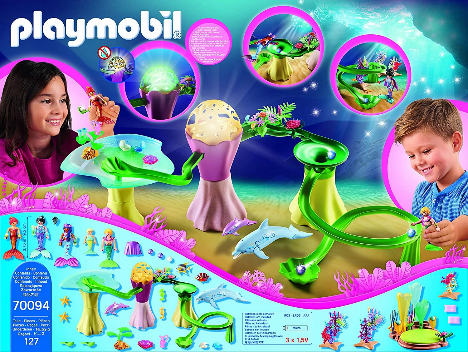Playmobil Toys Playmobil 70094 Magic Mermaids Coral Marble Run with Illuminated Dome