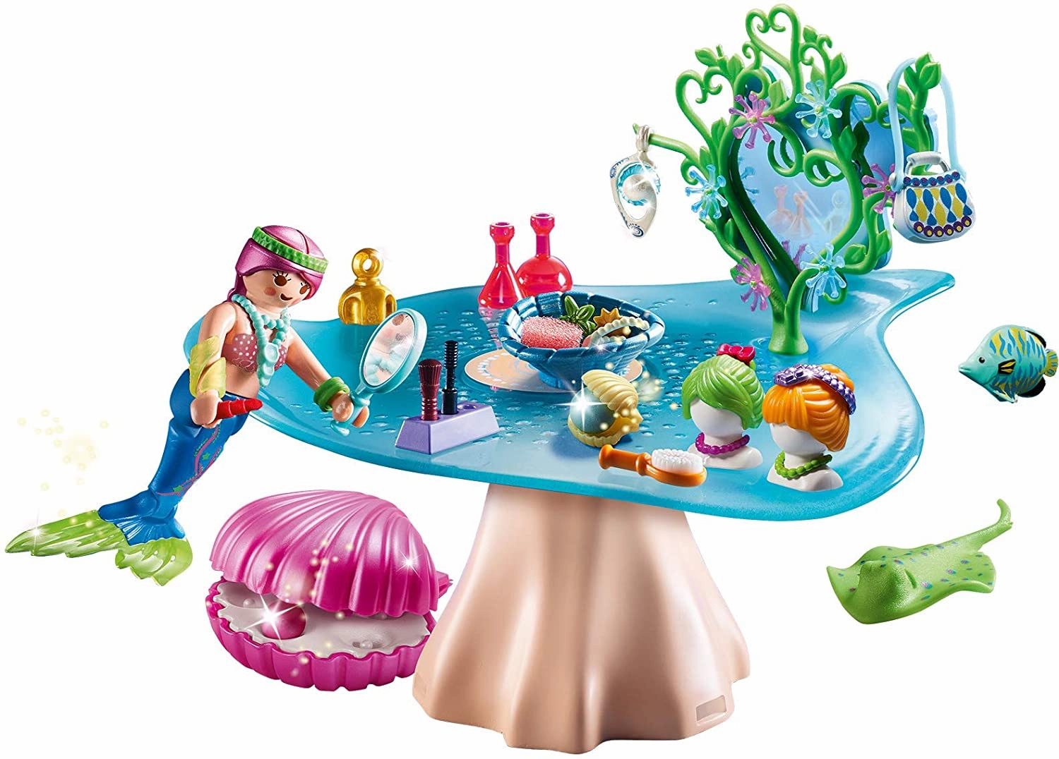 Playmobil Toys Playmobil 70096 Magic Mermaids Beauty Salon with Pearl Case, Multicoloured, 24.8 x 7.0 x 14.2cm