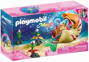 Playmobil Toys Playmobil 70098 Magic Mermaid with Snail Gondola, Colourful
