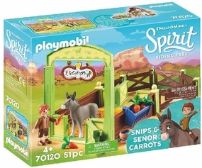 Playmobil Toys Playmobil 70120 Dream Works Spirit Snips and Senor Carrots with Horse Stall