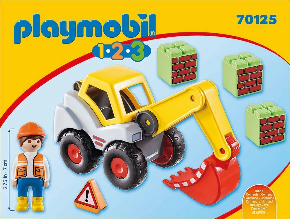 Playmobil Toys Playmobil 70125 1.2.3 Shovel Excavator for Children 18 Months 