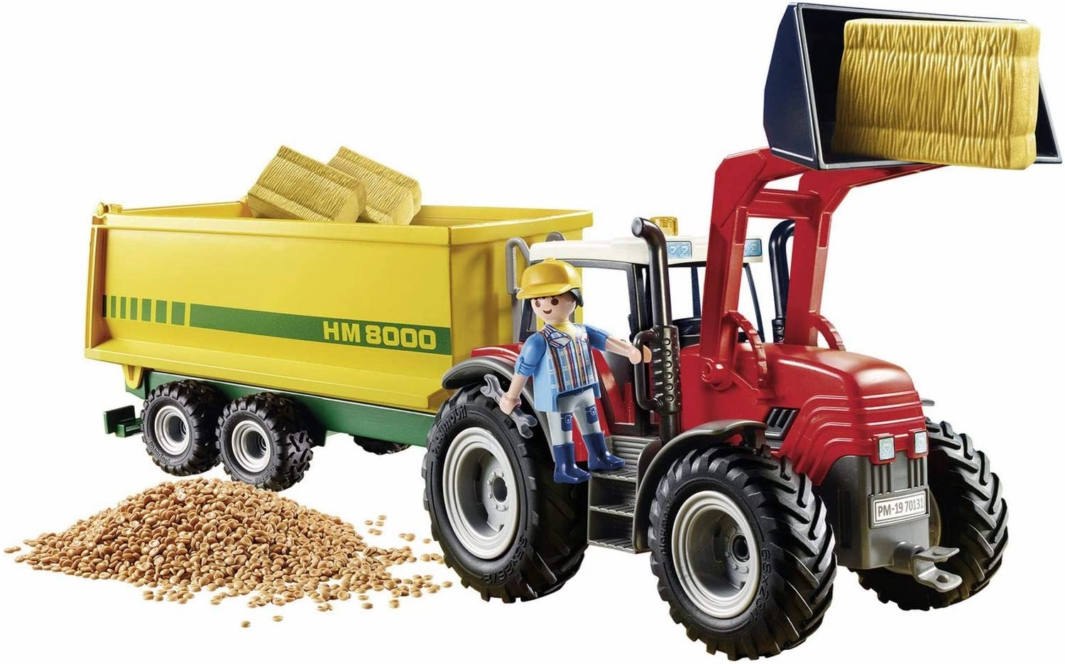 Playmobil Toys Playmobil 70131 Country Farm Tractor with Feed Trailer