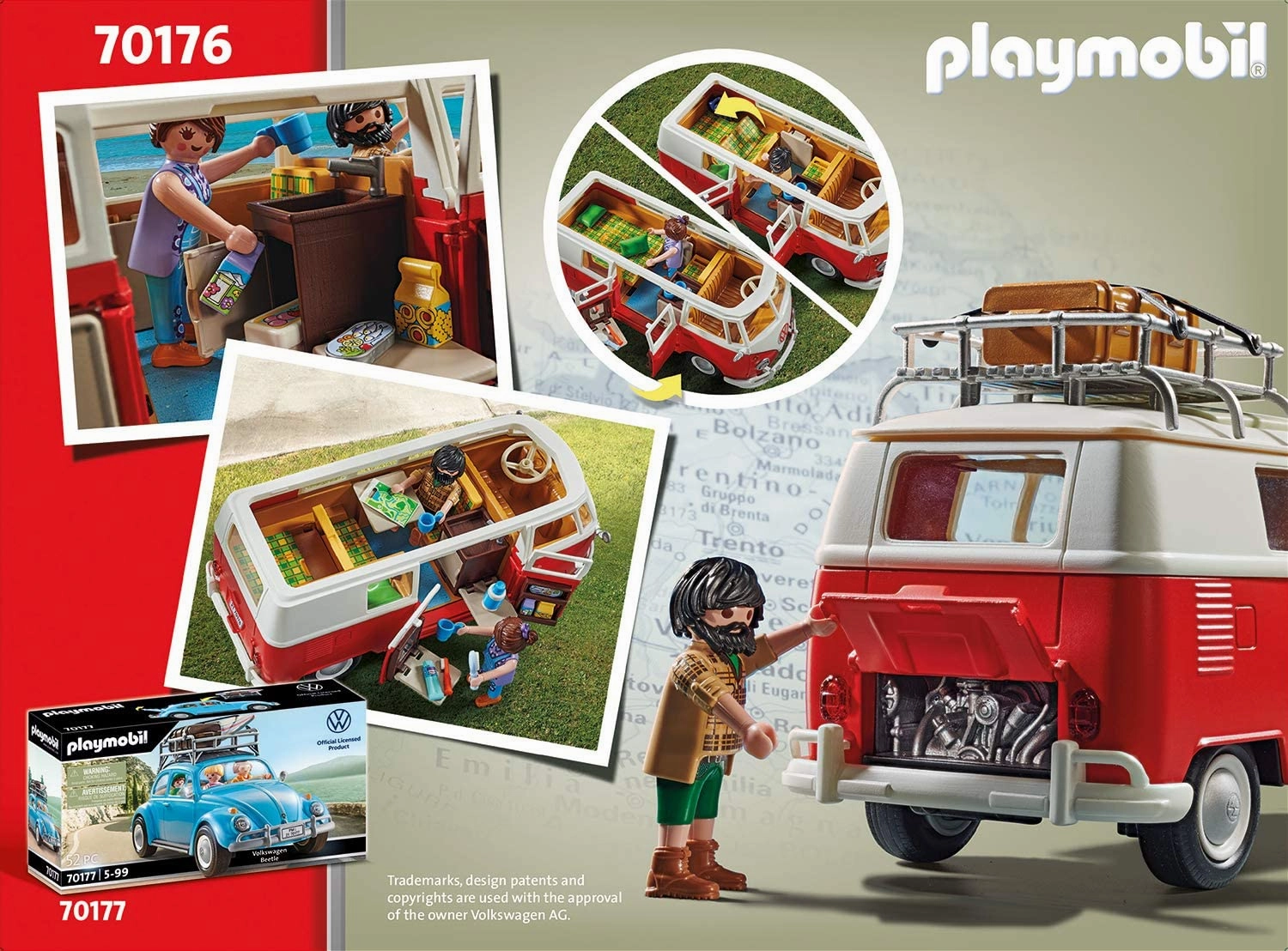 Playmobil Toys Playmobil 70176 Volkswagen T1 Camping Bus, for Children Ages 5 