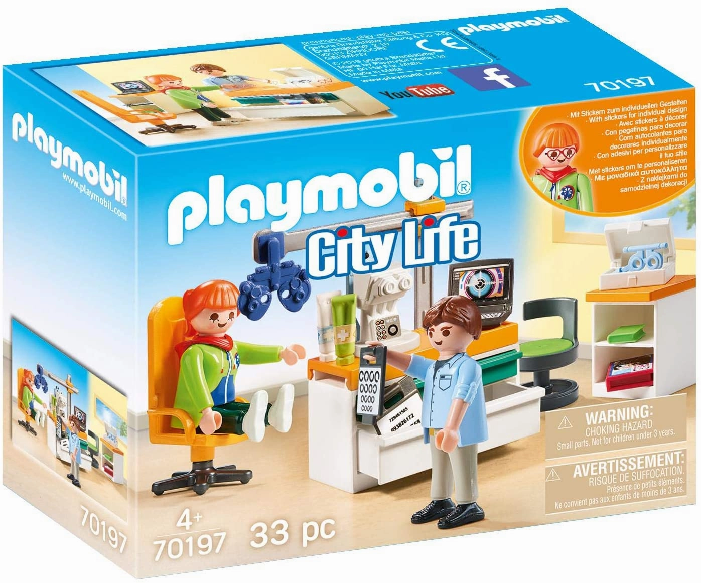 Playmobil Toys Playmobil 70197 City Life At the Specialist Doctor Ophthalmologist