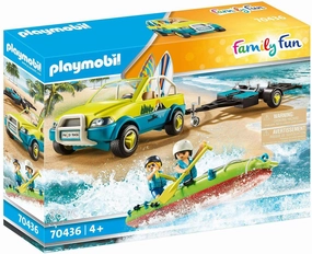Playmobil Toys Playmobil 70436 Family Fun Beach Hotel Beach Car with Canoe, for Children Ages 4 