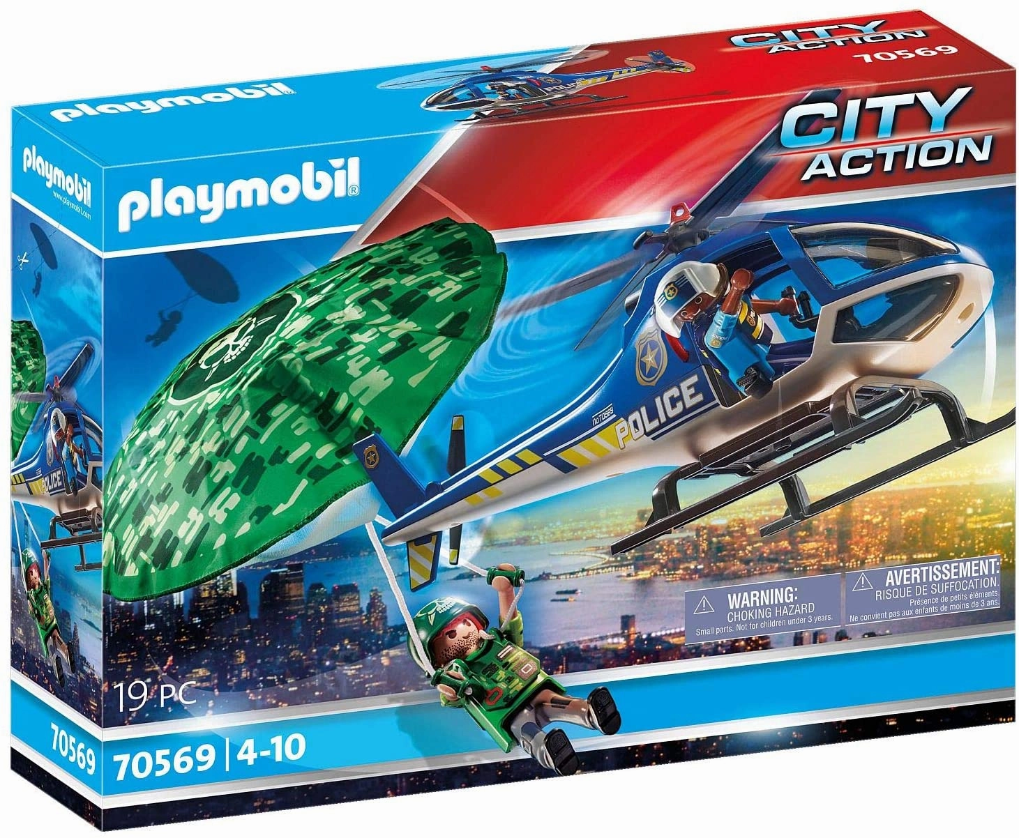 Playmobil Toys Playmobil 70569 City Action Police Parachute Search, for Children Ages 4 - 10