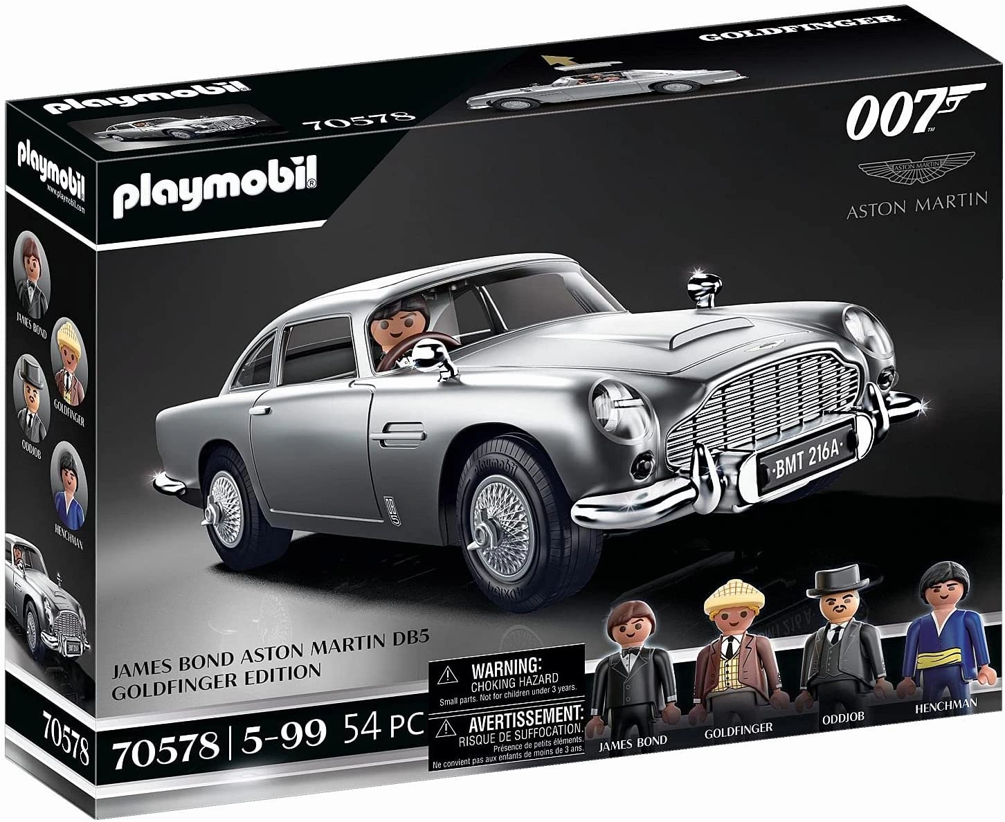 Playmobil Toys PLAYMOBIL 70578 JAMES BOND ASTON MARTIN DB5 - GOLDFINGER EDITION, For James Bond