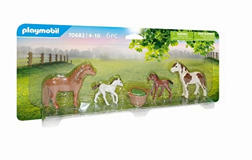 Playmobil Toys Playmobil 70682 2 Ponys With 2 Foals, Multicoloured, One Size