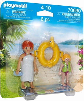Playmobil Toys Playmobil 70690 Swimming Guests Duo Pack, Multicoloured, One Size