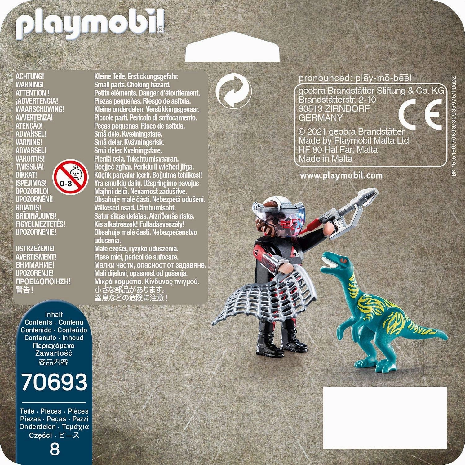 Playmobil Toys Playmobil 70693 DuoPack Velociraptor with Dino Catcher