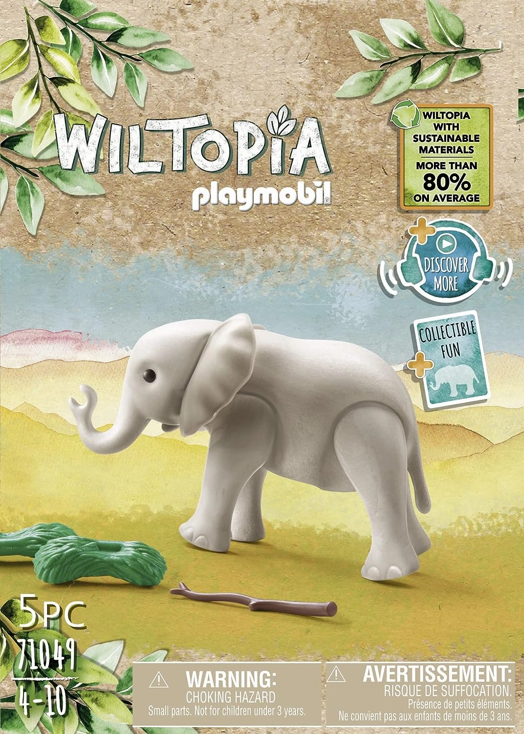 Playmobil Toys Playmobil 71049 Wiltopia Young Elephant, Animal toy,for children 4-10, Sustainable Toys