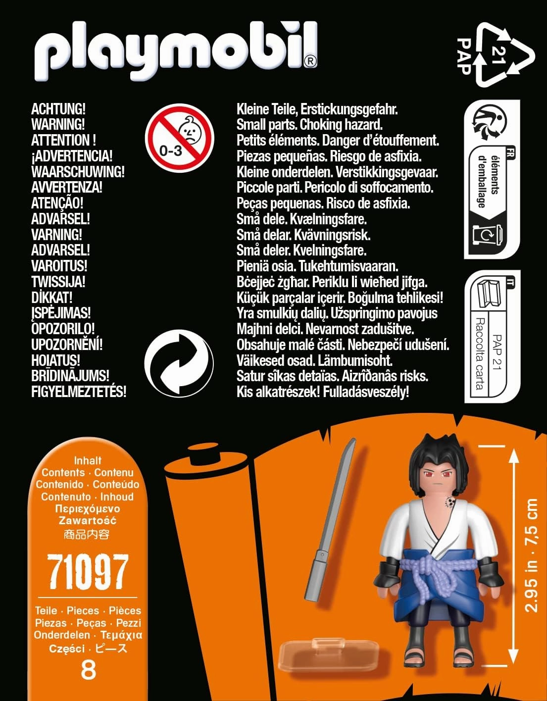 Playmobil Toys Playmobil 71097 Naruto: Sasuke Figure Set, Naruto Shippuden anime collectors Figure