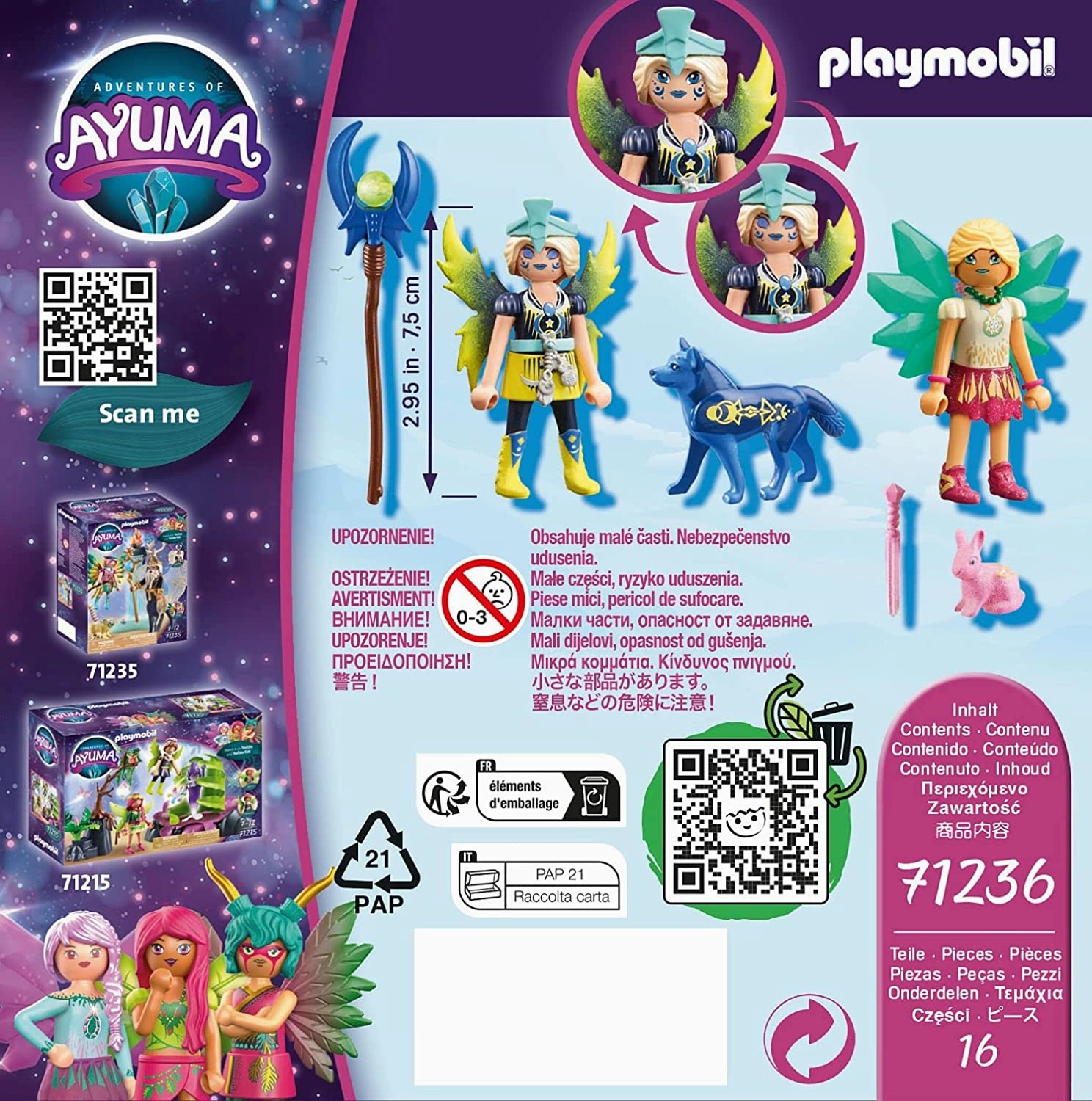 Playmobil Toys Playmobil 71236 Adventures of Ayuma Crystal and Moon Fairy with Soul Animals