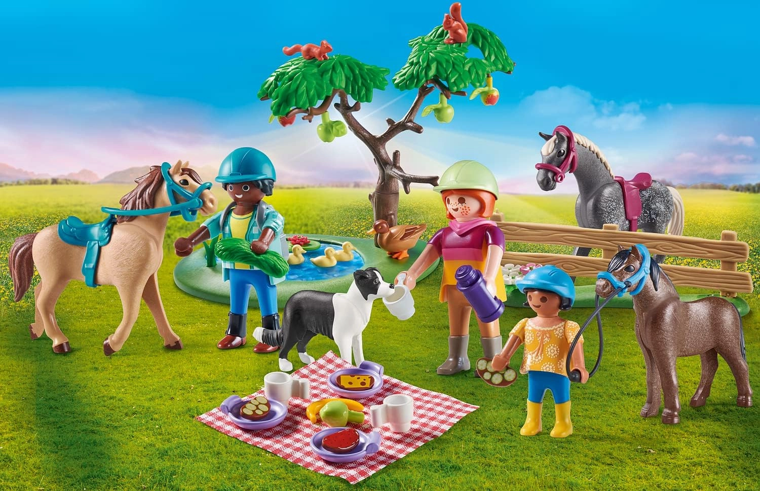 Playmobil Toys Playmobil 71239 Country Picnic Outing with Horses, pony Farm, Horse Toys, Fun Imaginative Role-Play
