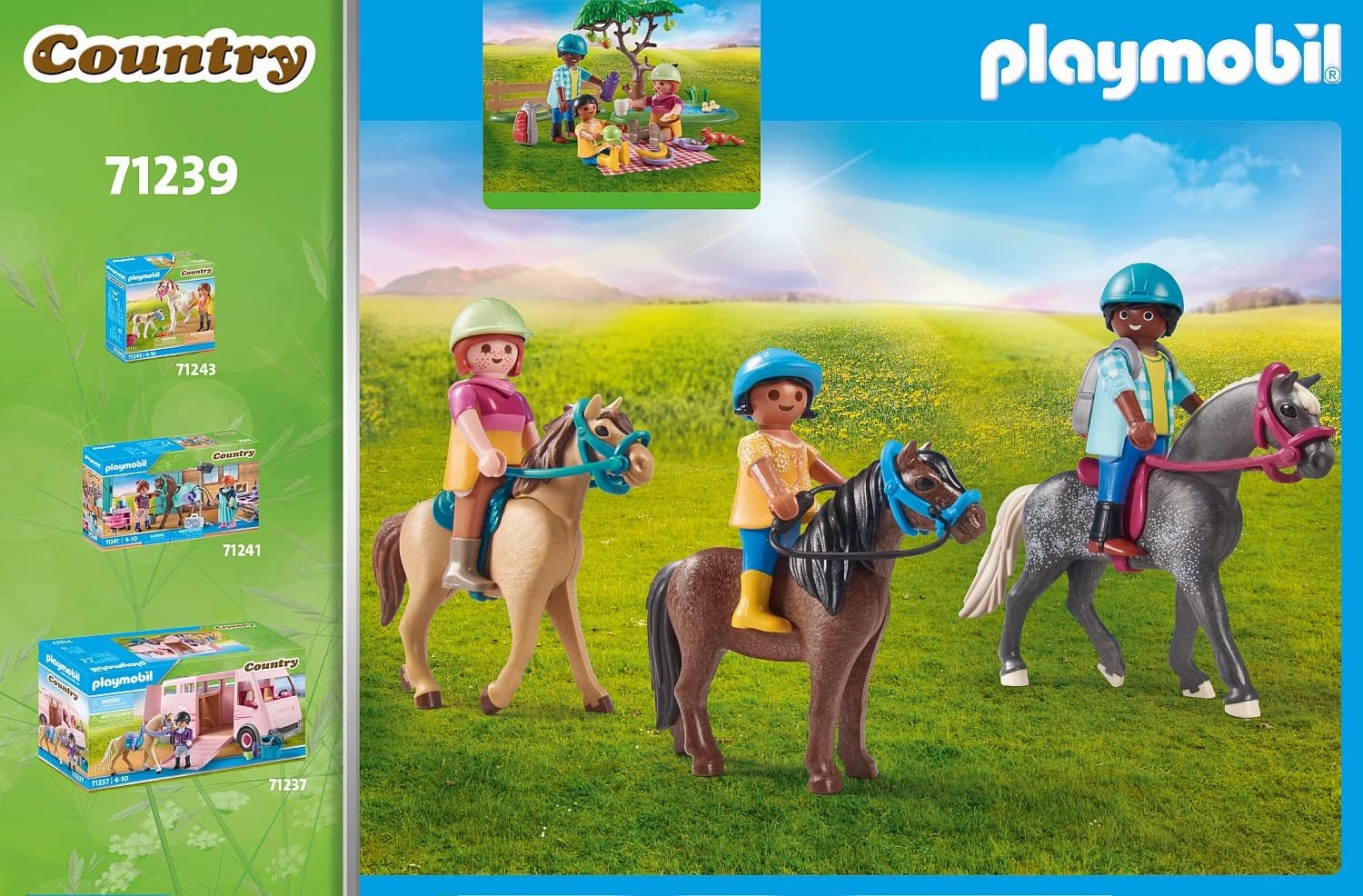 Playmobil Toys Playmobil 71239 Country Picnic Outing with Horses, pony Farm, Horse Toys, Fun Imaginative Role-Play