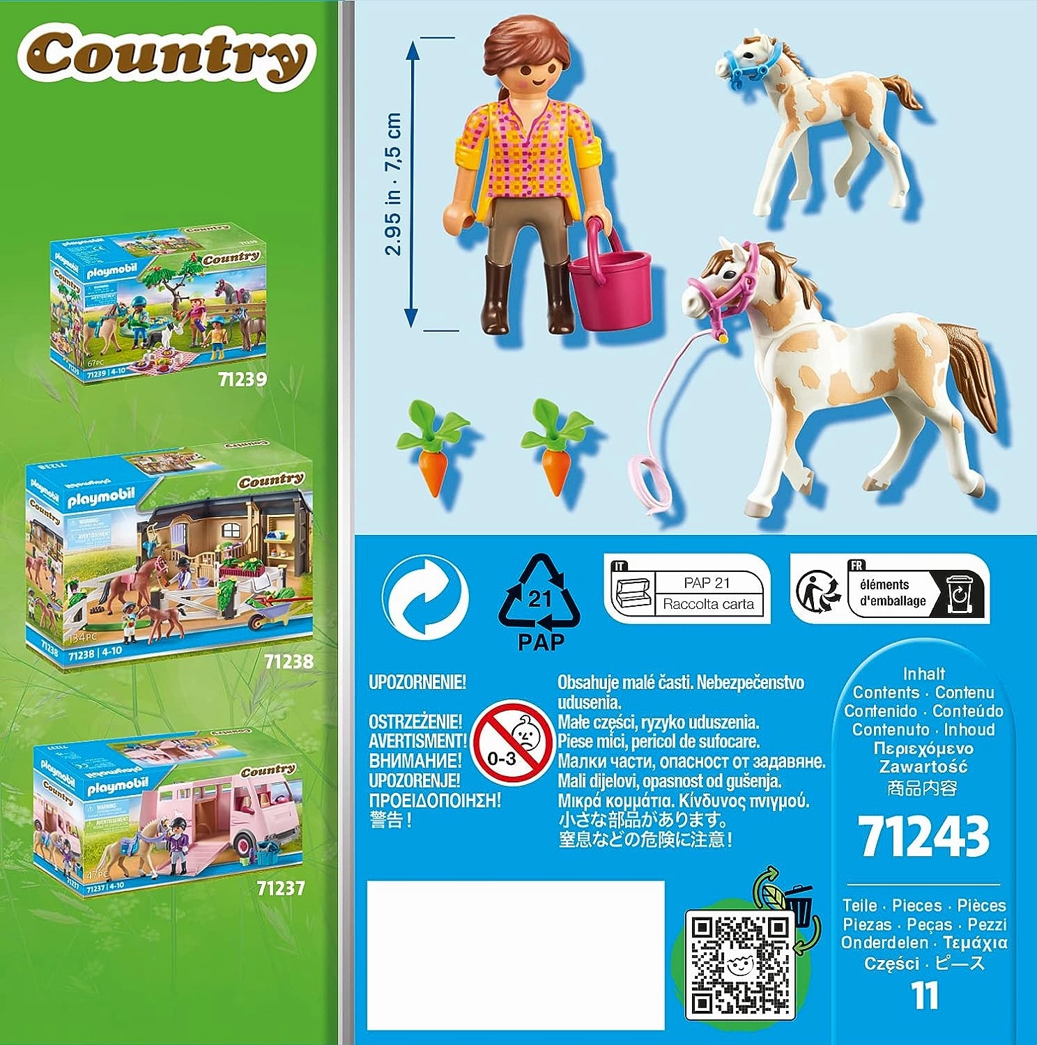 Playmobil Toys Playmobil 71243 Country Horse with Foal, Animals for the Riding Stable and farm