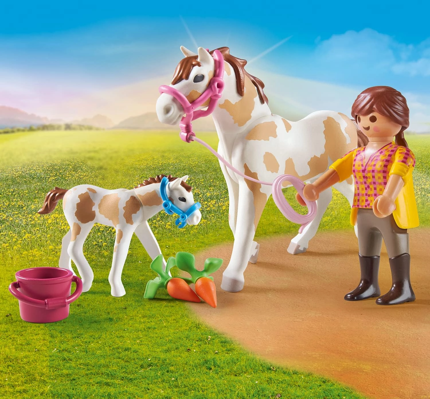Playmobil Toys Playmobil 71243 Country Horse with Foal, Animals for the Riding Stable and farm