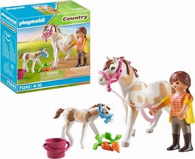 Playmobil Toys Playmobil 71243 Country Horse with Foal, Animals for the Riding Stable and farm