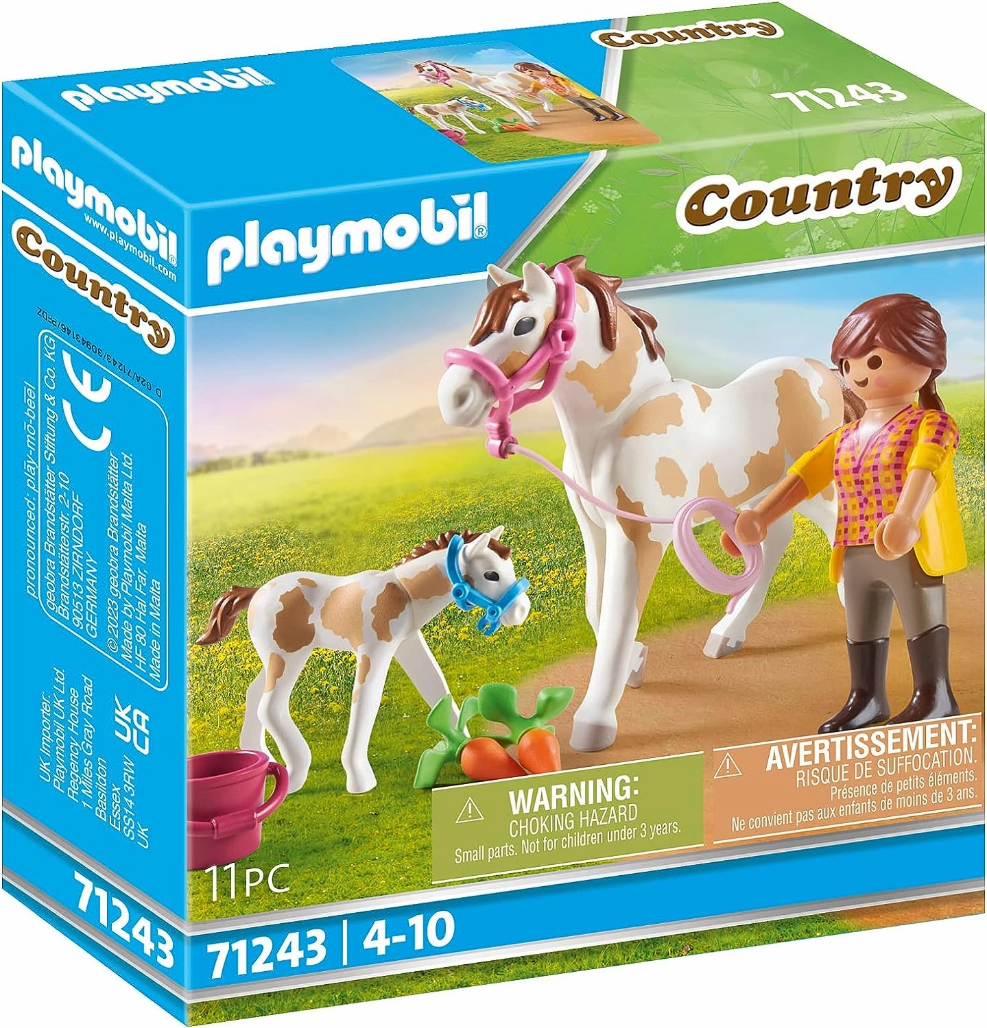 Playmobil Toys Playmobil 71243 Country Horse with Foal, Animals for the Riding Stable and farm