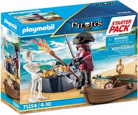 Playmobil Toys Playmobil 71254 Pirate with Rowboat Starter Pack