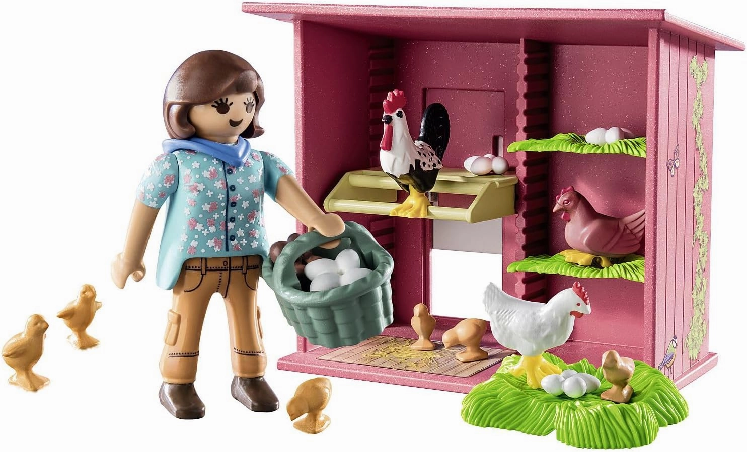 Playmobil Toys Playmobil 71308 Country Hen House, a ful chicken family for your Farm - chicken coop with a rooster