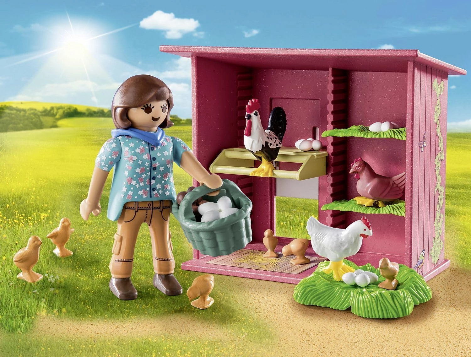 Playmobil Toys Playmobil 71308 Country Hen House, a ful chicken family for your Farm - chicken coop with a rooster